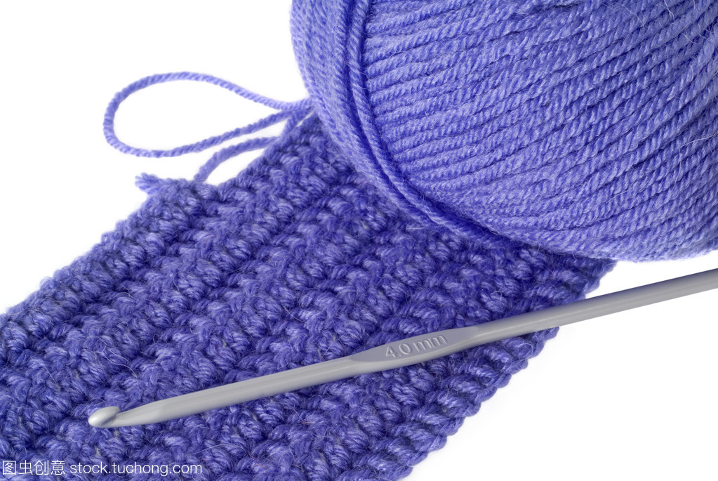 鉤針編織、 針織上衣和藍色紗